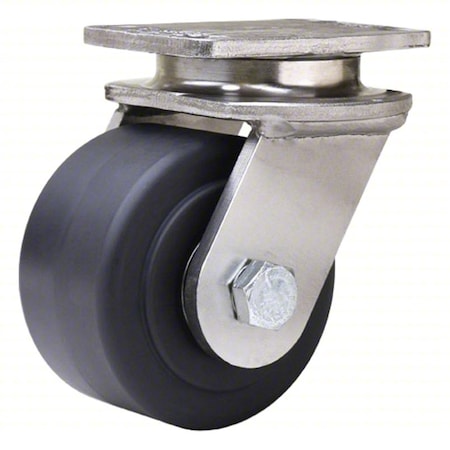 Plate Caster, Swivel, Nylon, 4 11/16