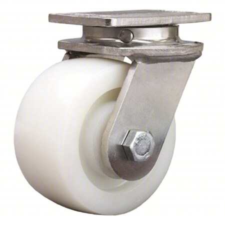 Plate Caster, Swivel, Nylon, 5 1/8