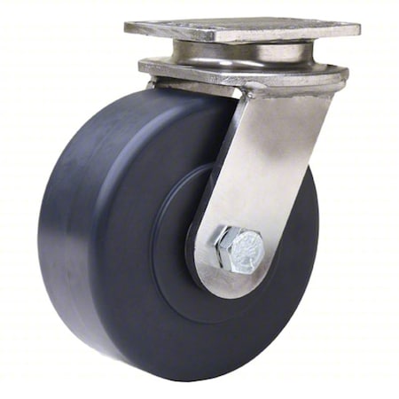 Plate Caster, Swivel, Nylon, 6 3/16