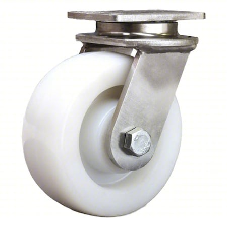 Plate Caster, Swivel, Nylon, 6 3/16