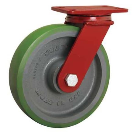 Plate Caster, Swivel, Poly, 10 in., 2200 lb., A MPN:S-FM-10DB