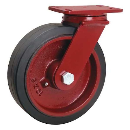 Plate Caster, Swivel, Rubber, 10 in., 790 lb. MPN:S-FM-10RH