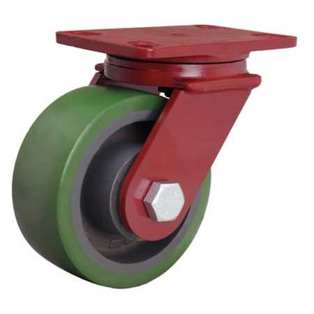 Plate Caster, Swivel, Poly, 6 in., 1600 lb., Grn MPN:S-FM-6DB