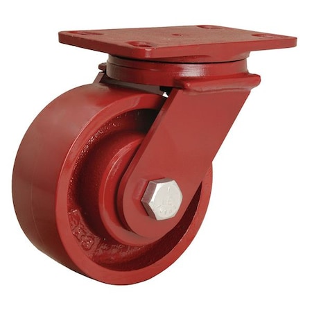 Plate Caster, Swivel, Cast Iron, 6 in., 2200 lb MPN:S-FM-6MH
