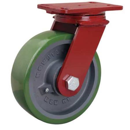 Plate Caster, Swivel, Poly, 8 in., 2000 lb., Grn MPN:S-FM-8DB