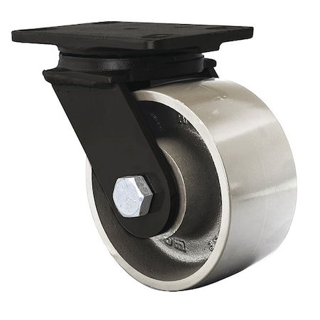 Plate Caster, Swivel, Iron, 7 1/2
