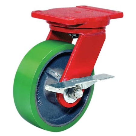 Plate Caster, Swivel, Poly, 4 in., 750 lb., Gren, A MPN:S-HS-4DB-4SL-FB
