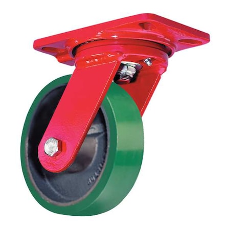 Plate Caster, Swivel, Poly, 4 in., 750 lb., Grn, A MPN:S-HS-4DB