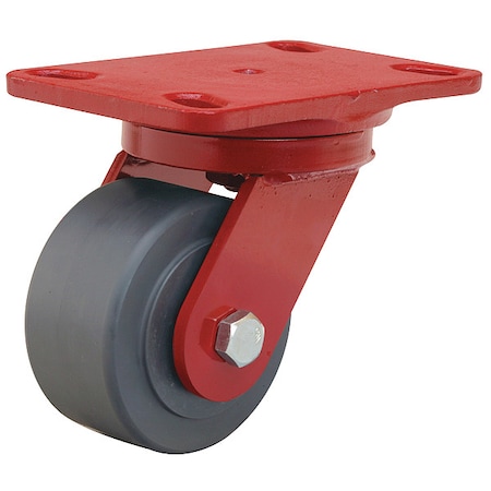 Plate Caster, Swivel, Nylon, 5 5/8