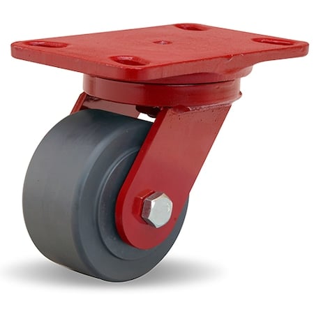 Plate Caster, Swivel, Nylon, 5 5/8