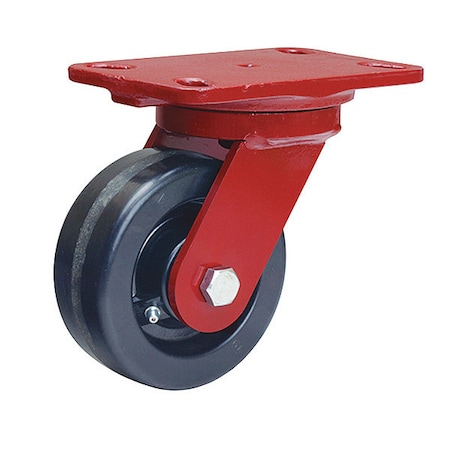 Plate Caster, Swivel, Phenolic, 6 3/4