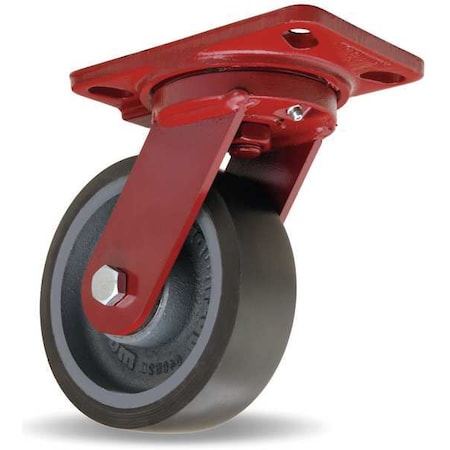 Plate Caster, Swivel, Poly, 6 in., 1560 lb. MPN:S-HS-6DB70