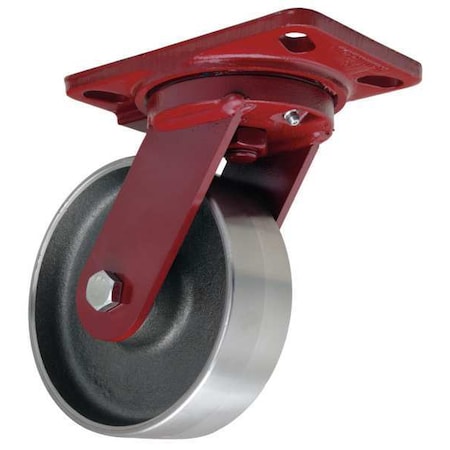 Plate Caster, Swivel, Forged Steel, 6 in, 2000 lb MPN:S-HS-6FSB-4SL-FB