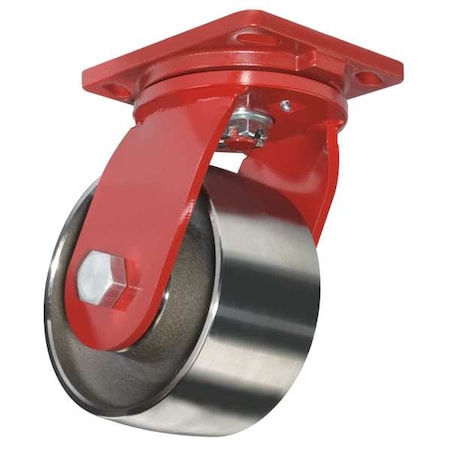 Plate Caster, Swivel, Forged Steel, 6 in, 2000 lb, A MPN:S-HS-6FSB