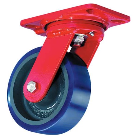 Plate Caster, Swivel, Polyurethane, 9 3/4
