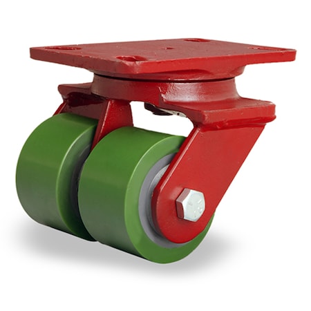Heavy Service Dual-Wheel Swivel Caster, 3 1/4