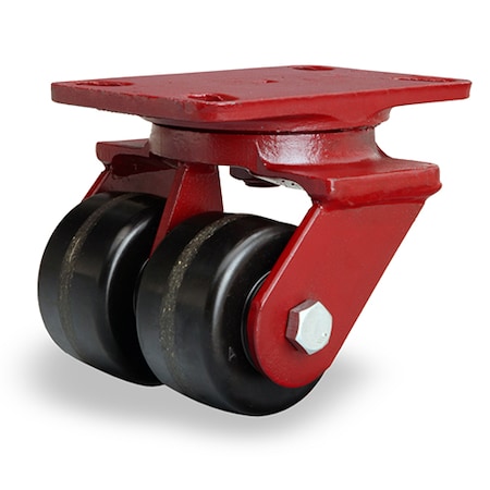 Heavy Service Dual-Wheel Swivel Caster, 3 1/4