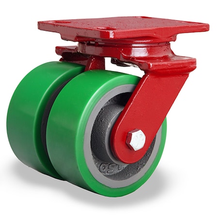 Heavy Service Dual-Wheel Swivel Caster, 5