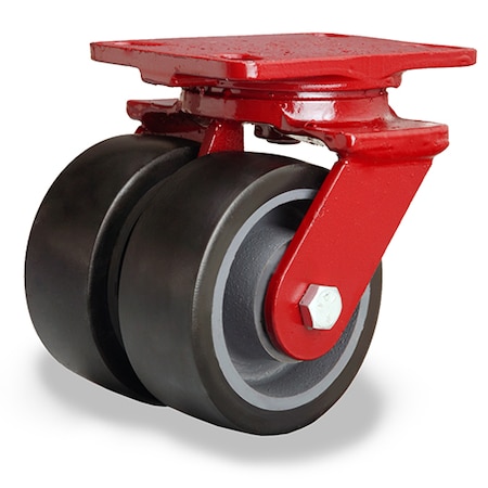 Heavy Service Dual-Wheel Swivel Caster, 5
