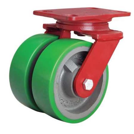 Dual Whl Castr, Polyurethan, 6 in., 2000 lb MPN:S-HS2-6DB-4SL-2FB