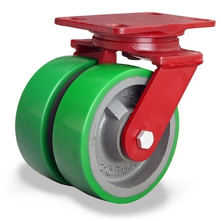 Heavy Service Dual-Wheel Swivel Caster, 6
