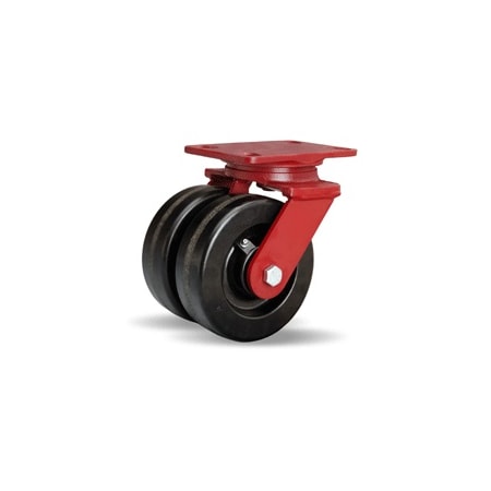 Heavy Service Dual-Wheel Swivel Caster, 6