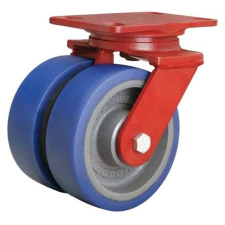 Dual Wheel Castr, Plyurthan, 6 in., 1920 lb MPN:S-HS2-6SPB-4SL-2FB