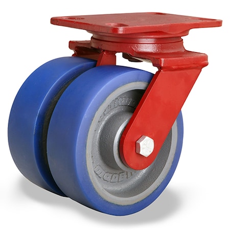 Heavy Service Dual-Wheel Swivel Caster, 6