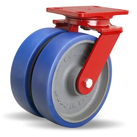 Heavy Service Dual-Wheel Swivel Caster, 8