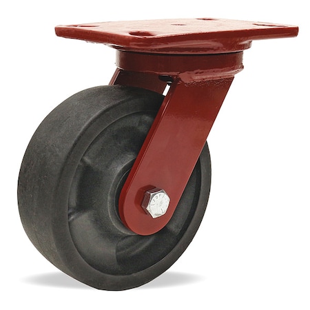 Plate Caster, Swivel, Nylon, 7 3/4
