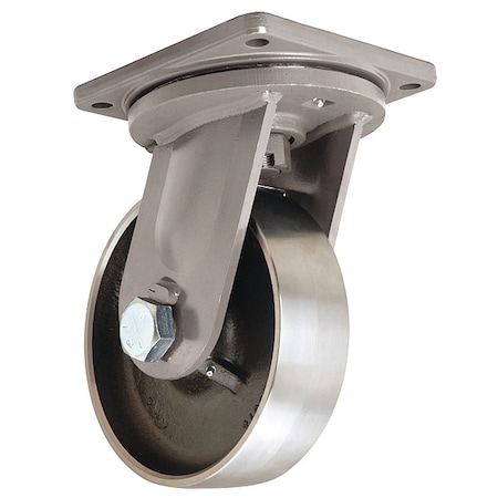 Plate Caster, Swivel, Steel, 13