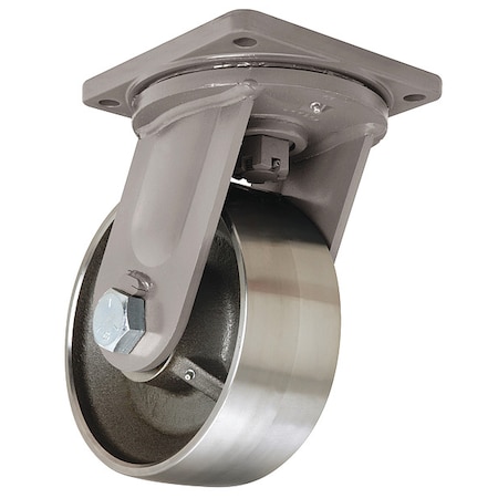 Plate Caster, Swivel, Steel, 13