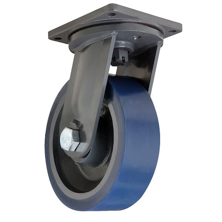 Plate Caster, Swivel, Poly, 12 in., 6000 lb., Blu MPN:S-MD-124SYT