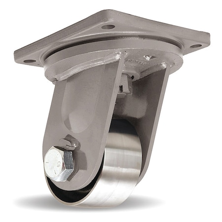 Plate Caster, Swivel, Steel, 10