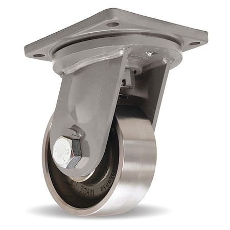 Plate Caster, Swivel, Steel, 11