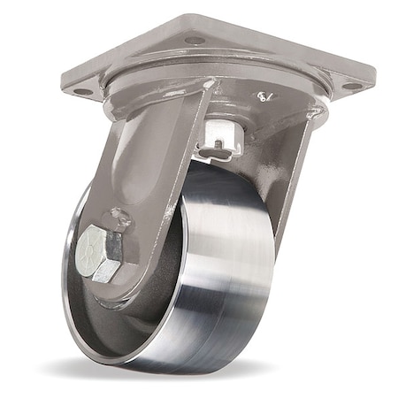 Plate Caster, Swivel, Steel, 11