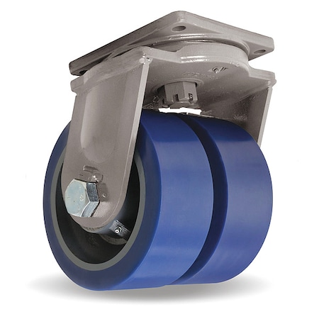 Plate Caster, Swivel, Polyurethane, 13