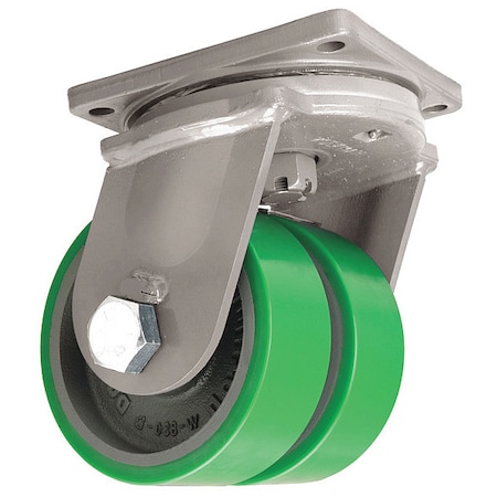 Plate Caster, Swivel, Polyurethane, 11