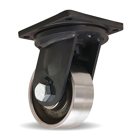 Plate Caster, Swivel, Steel, 11
