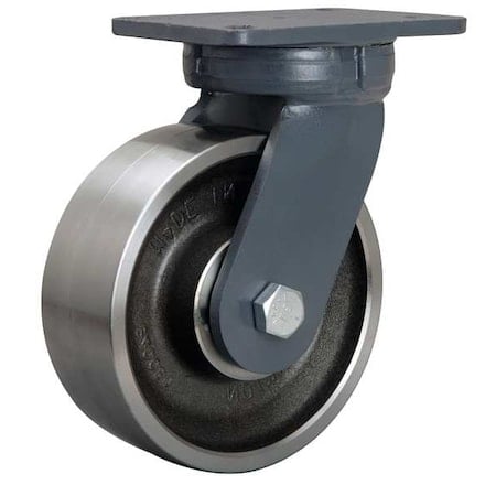 Swivel Kingpinless Plate Caster, Steel, 8 in, 6000 lb MPN:S-SEC-83FSB
