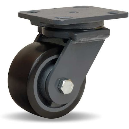 Plate Caster, Swivel, Poly, 4 in., 975 lb., Blk MPN:S-WH-4DB70-4SL-FB