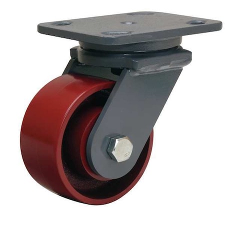 Plate Caster, Swivel, Cast Iron, 4 in, 1000 lb, Rd MPN:S-WH-4MB-4SL-FB