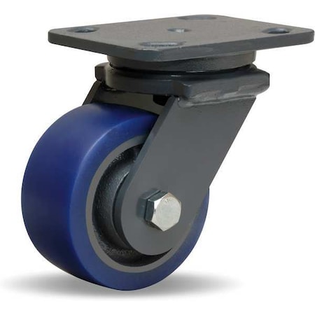 Plate Caster, Swivel, Poly, 4 in., 600 lb., Blue MPN:S-WH-4SPB