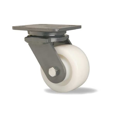 Plate Caster, Swivel, Nylon, 4 in., 800 lb, Whte MPN:S-WH-4WNB