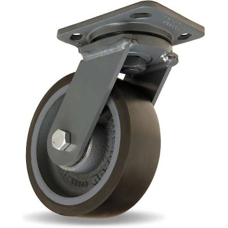 Plate Caster, Swivel, Poly, 6 in., 1560 lb., Blk, B MPN:S-WH-6DB70