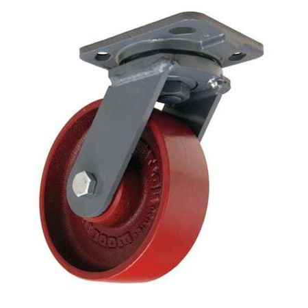 Plate Caster, Swivel, Cast Iron, 6 in., 1400 lb, B MPN:S-WH-6MB