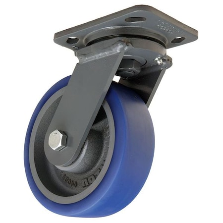 Plate Caster, Swivel, Poly, 6 in., 960 lb., Blue MPN:S-WH-6SPB