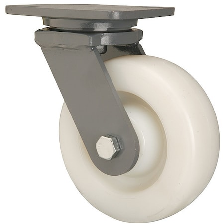 Plate Caster, Swivel, Nylon, 6 in., 1000 lb, Wht MPN:S-WH-6WNB