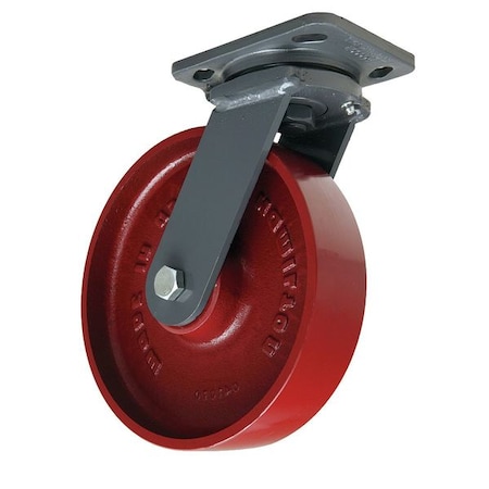 Plate Caster, Swivel, Cast Iron, 8 in., 1500 lb., Rd MPN:S-WH-8MB-4SL-FB