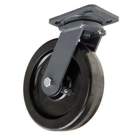 Plate Caster, Swivel, Phenolic, 8 in., 1400 lb, Blk MPN:S-WH-8P-4SL-IB